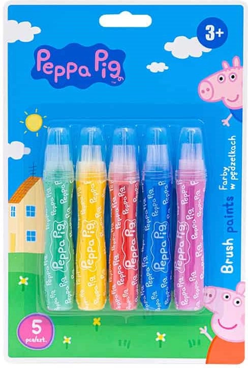 Barvy ve štětcích ASTRA PRASÁTKO PEPPA, 5 ks