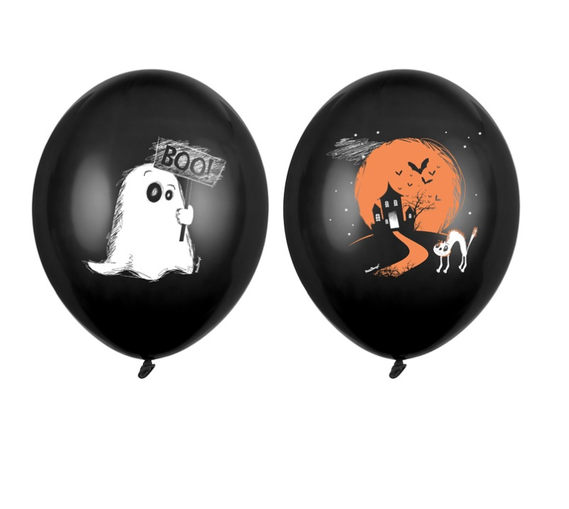 Balónky s potiskem černé Halloween 6 ks