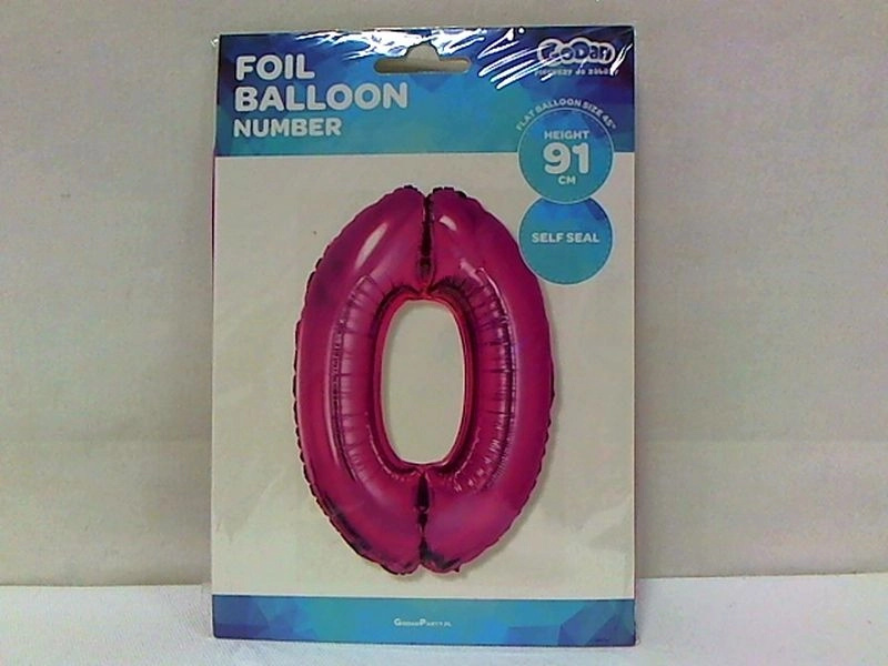 Fóliový balónek číslo 0 růžový 85 cm