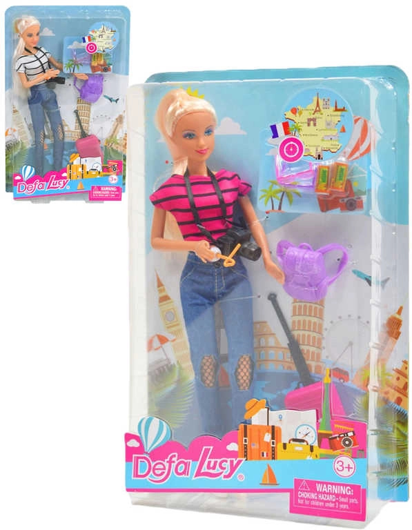 Panenka Defa Lucy cestovatelka s kufrem a doplňky 29 cm - 1 kus
