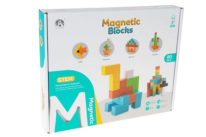 Magnetické stavební kostky – sada 80 dílků