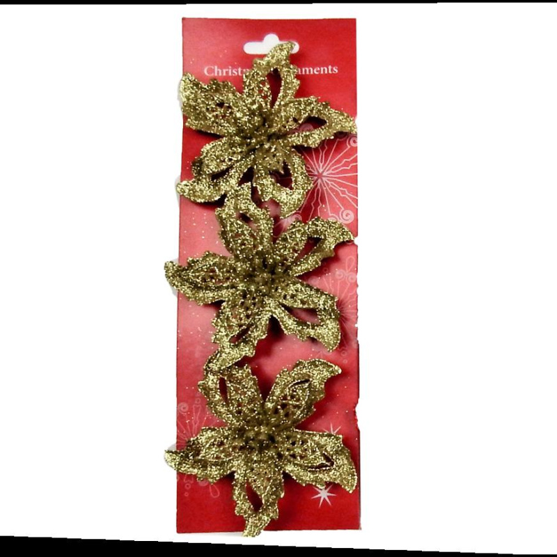 Vánoční Hvězda 9cm 3ks Mix 41804