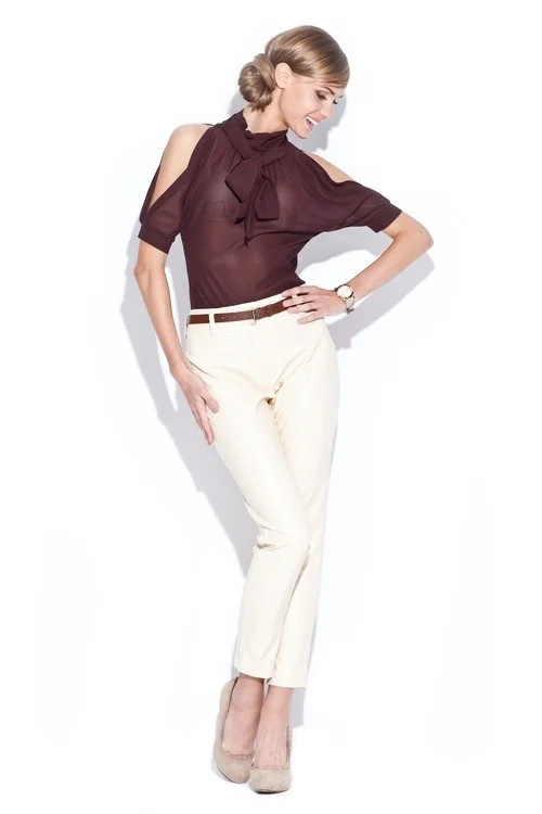 Dámská halenka M113 brown - FIGL Hnědá XL