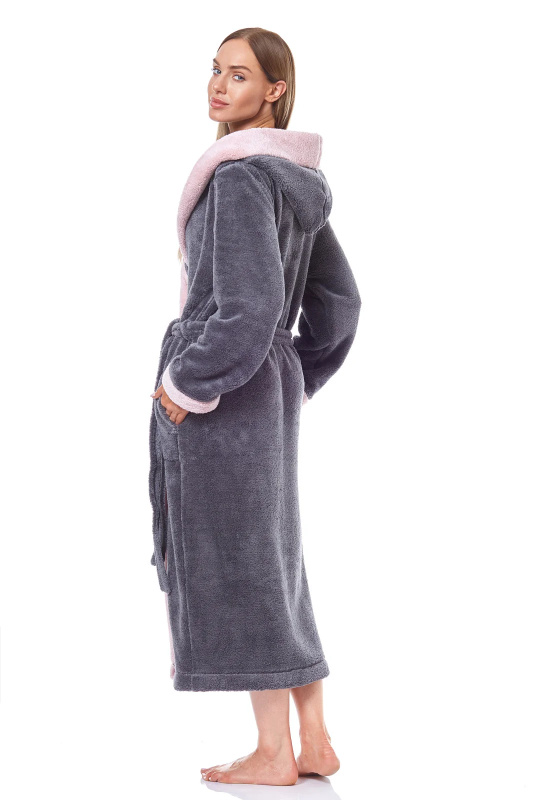 Dlouhý dámský župan L&L 9145 Hft M-2XL angora M-164/98/106