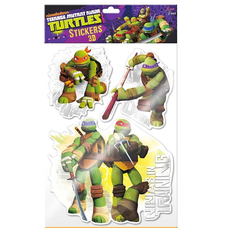 3D nálepky na zeď Ninja želvy
