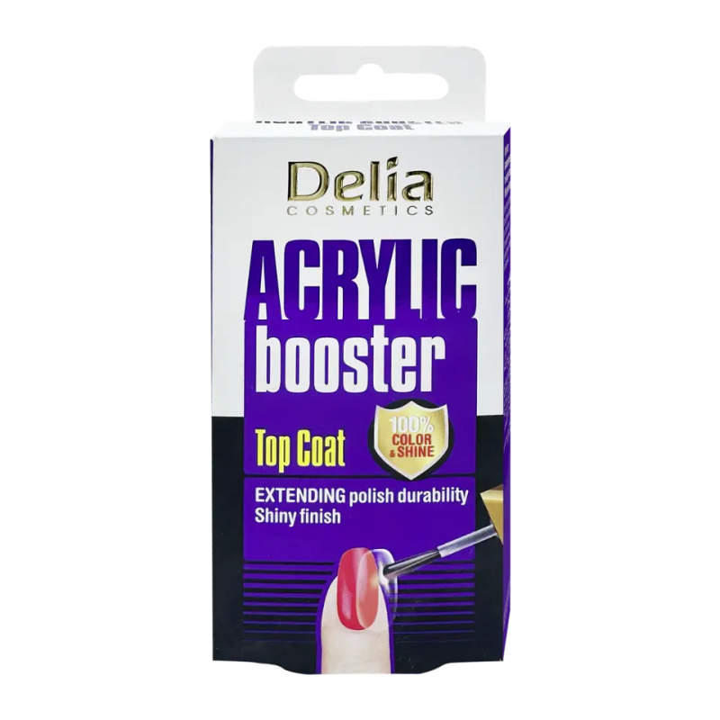 Delia Cosmetics Acrylic Booster vrchní lak na nehty s dlouhotrvajícím účinkem 11 ml
