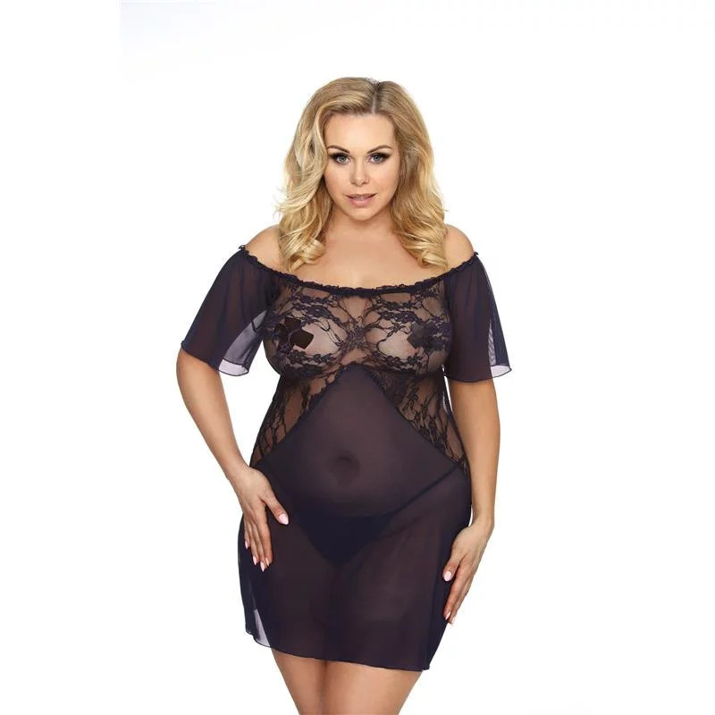 Krásná košilka Gorgeous+ Venea - Anais tmavě modrá 5XL/6XL
