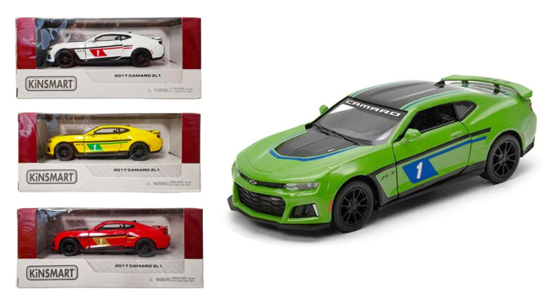 Kinsmart Chevrolet Camaro ZL1 – kovový model auta s pohonem Pull Back