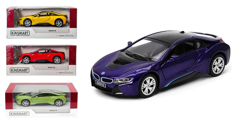 BMW i8 kovový model 1:36 s pohonem pull-back