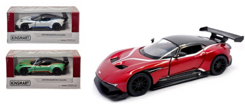 Kinsmart Aston Martin Vulcan 1:38 – kovový model auta s pull-back pohonem