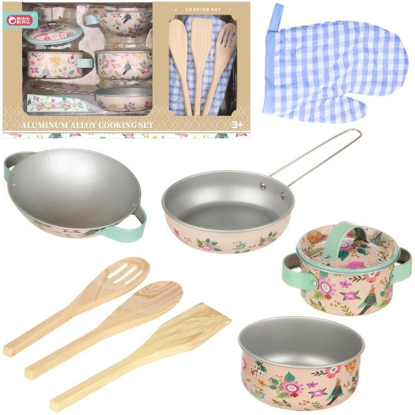 Kovová kuchyňská sada Vintage Floral pro děti
