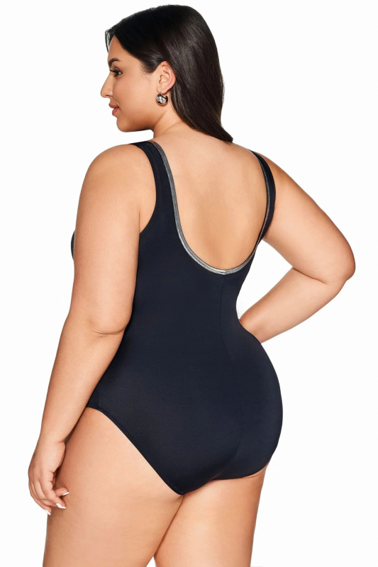 Dámské jednodílné plavky 62 black plus - AVA černá 75/J