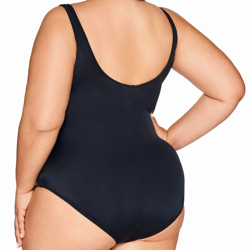 Dámské jednodílné plavky 61 black - AVA černá 90/B