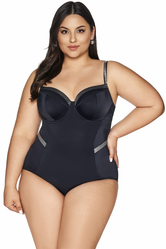 Jednodílné plavky Ava SKJ-63 Maxi Barva: Černá, Velikost: 75L