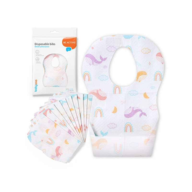 BabyOno Disposable Bibs 6m+ bryndák jednorázový 15x20 cm 10 ks