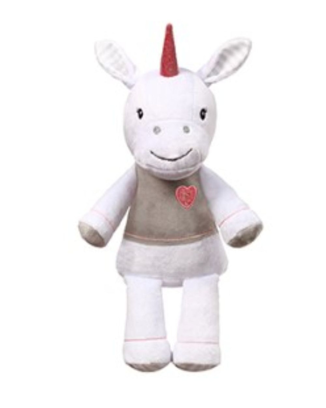 Babyono Plyšová hračka s chrastítkem Jednorožec, 60 cm - bílý