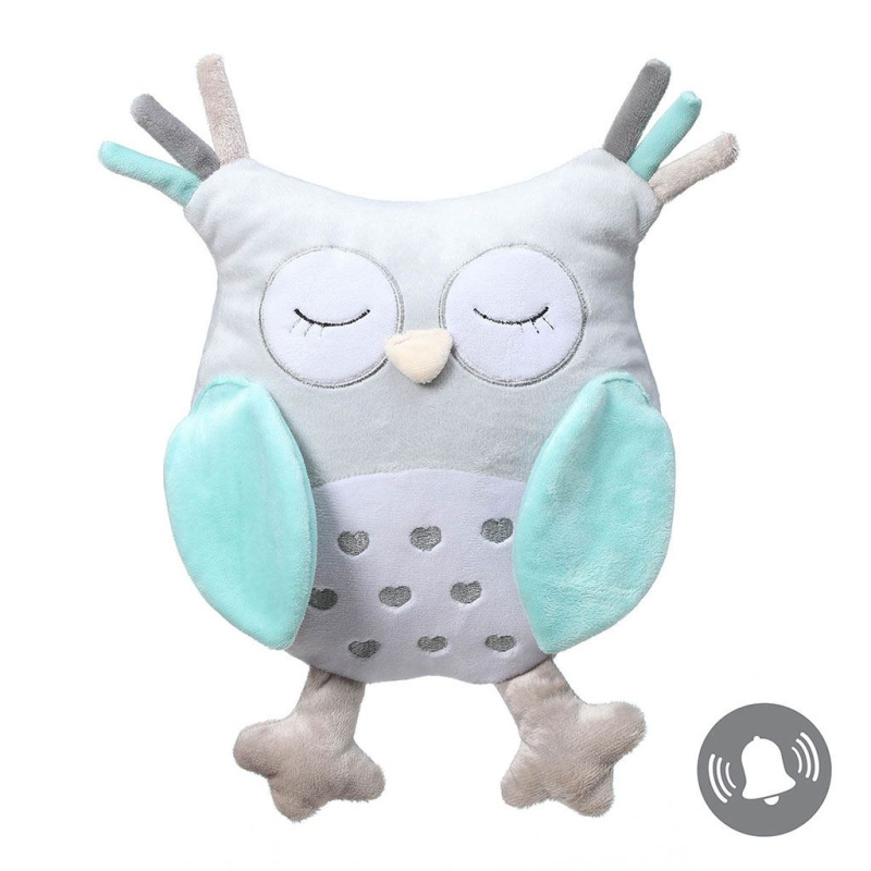 BabyOno Have Fun Owl Sofia plyšová hračka s chrastítkem Blue 1 ks