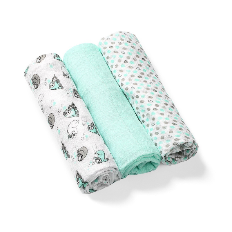 BabyOno Take Care Natural Diapers látkové pleny 70 x 70 cm Mint 3 ks