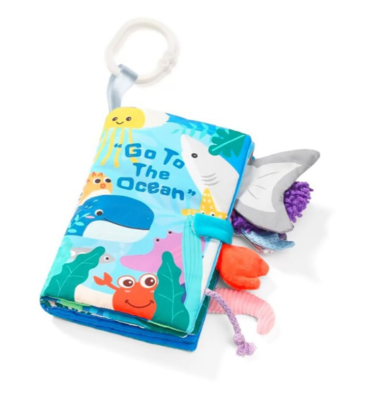 BabyOno Have Fun Go to the ocean kontrastní edukativní knížka 1 ks