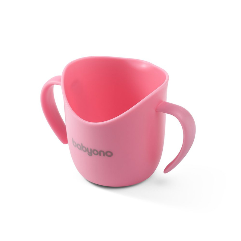 BabyOno Ergonomický tréninkový hrnek 120 ml růžový