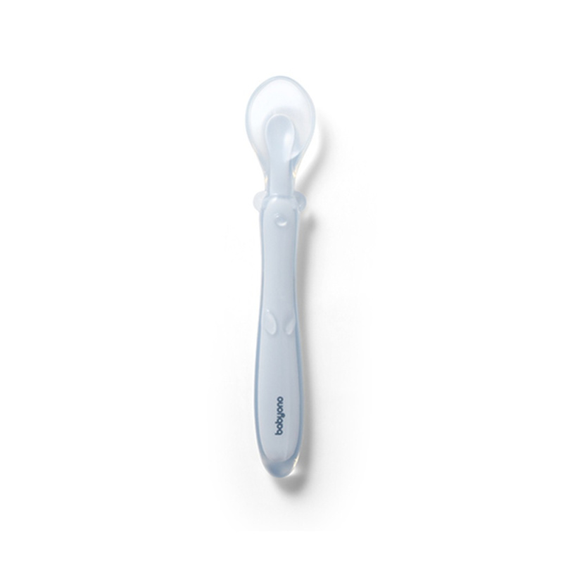 BabyOno Silicone Spoon 6m+ lžička pro děti Blue 1 ks