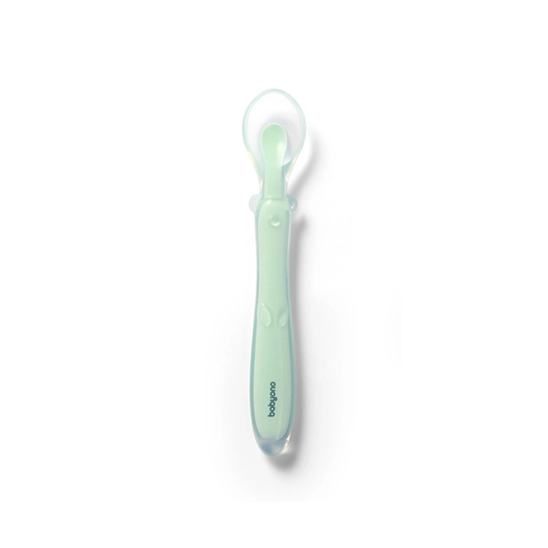 BabyOno Silicone Spoon 6m+ lžička pro děti Mint 1 ks