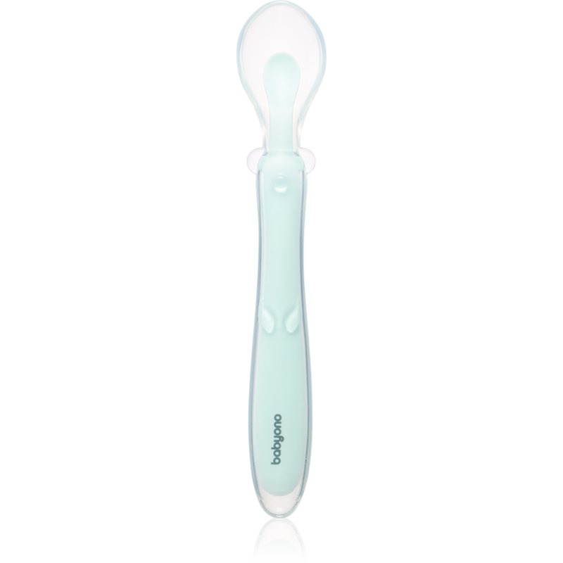 BabyOno Silicone Spoon 6m+ lžička pro děti Mint 1 ks
