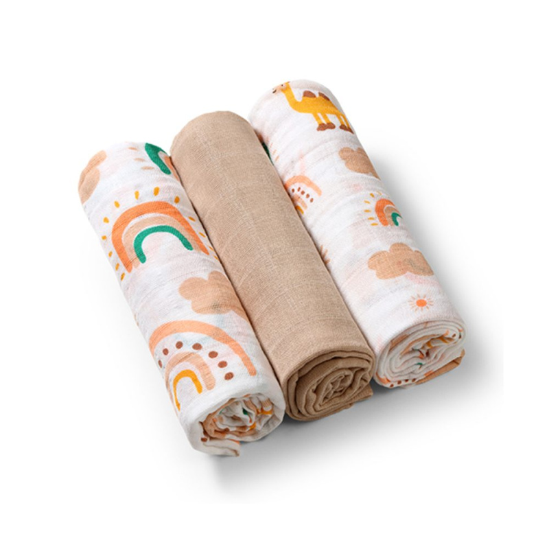 BabyOno Take Care Muslin Diapers látkové pleny Beige 3 ks