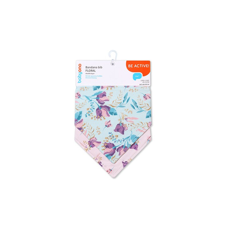 BabyOno bavlněné slintáčky FLORAL 2ks