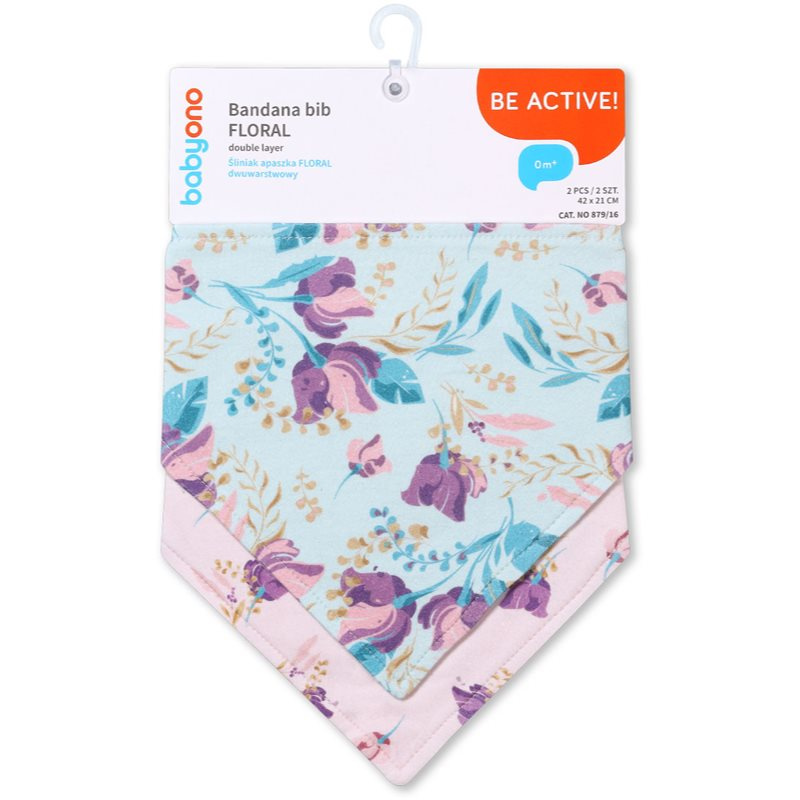 BabyOno bavlněné slintáčky FLORAL 2ks