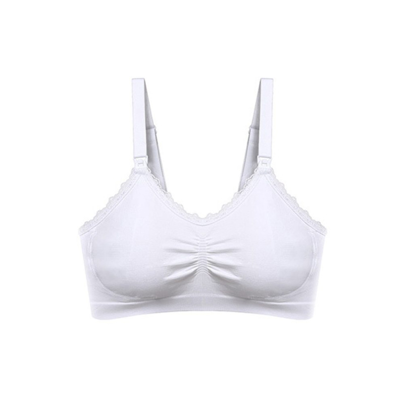 Babyono Kojící podprsenka s krajkou, bílá, D80-85 cm