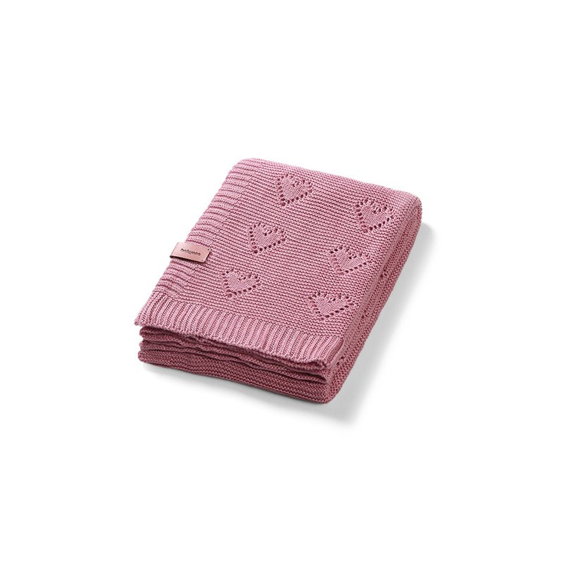 BabyOno Take Care Bamboo Knitted Blanket deka Pink Hearts 75x100 cm
