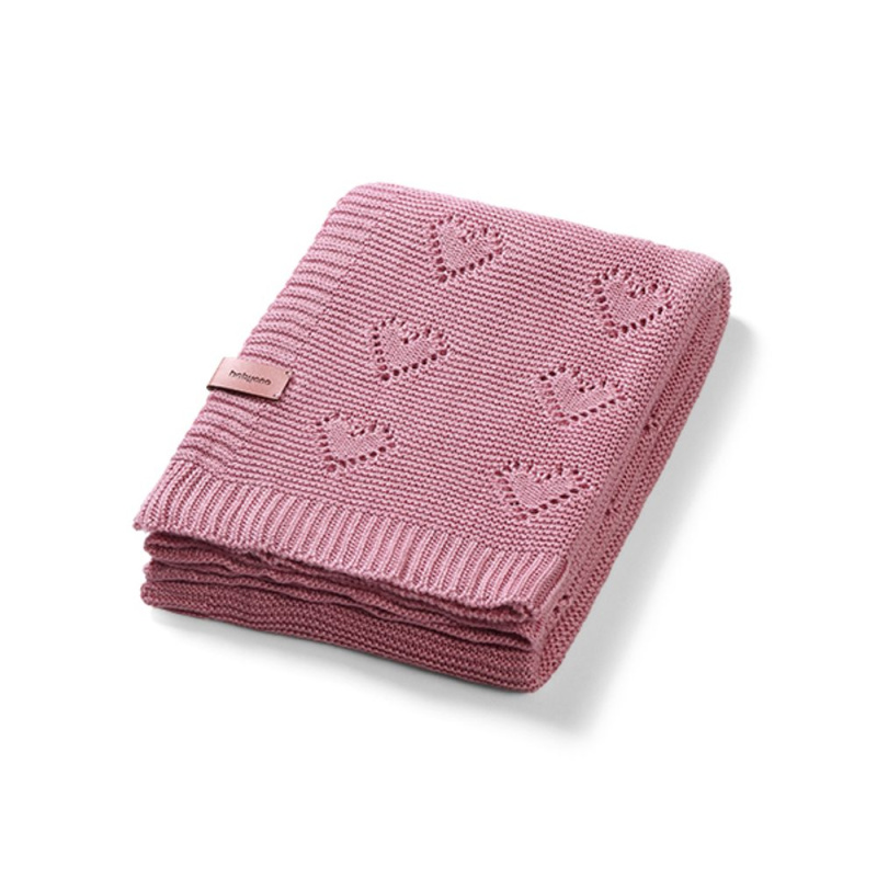 BabyOno Take Care Bamboo Knitted Blanket deka Pink Hearts 75x100 cm