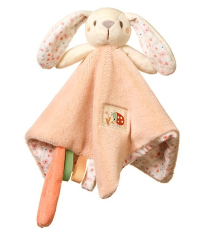 BabyOno Have Fun Baby Bunny usínáček s chrastítkem 1 ks