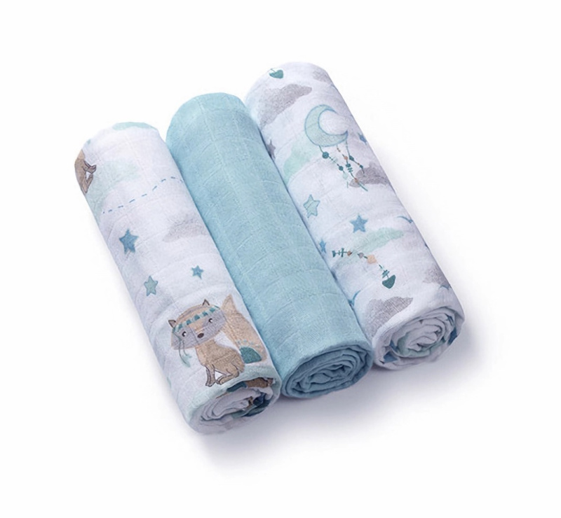 BabyOno Natural Bamboo Diapers Blue látkové pleny 70x70 cm 3 ks