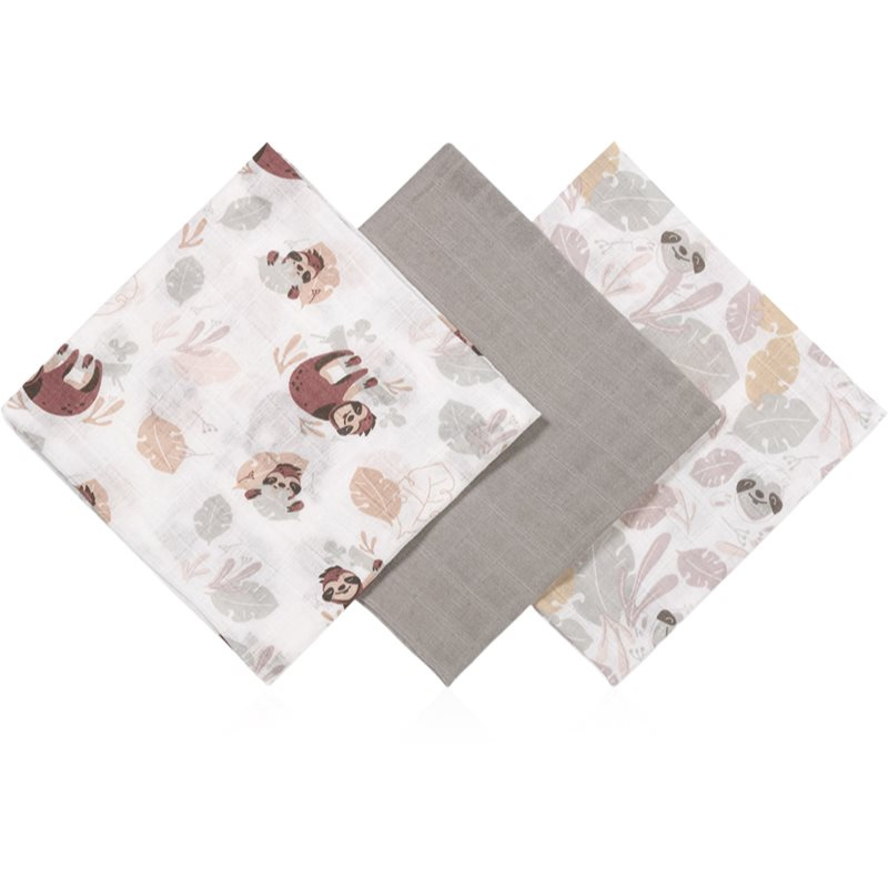 BabyOno Muslin Diapers Super Soft látkové pleny Grey, 70x70 cm 3 ks