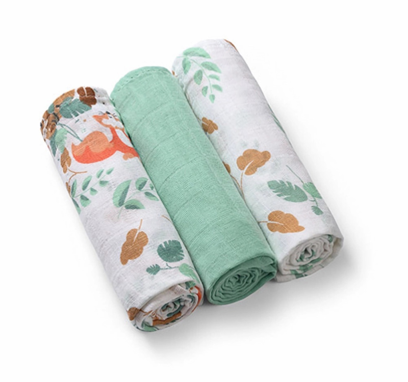 BabyOno Super Soft Mint mušelínová plena pod hlavičku 70x70 cm 3 ks