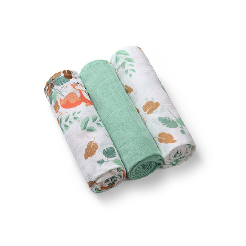 BabyOno Super Soft Mint mušelínová plena pod hlavičku 70x70 cm 3 ks