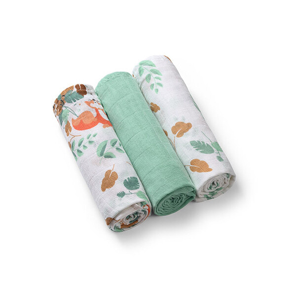BabyOno Super Soft Mint mušelínová plena pod hlavičku 70x70 cm 3 ks