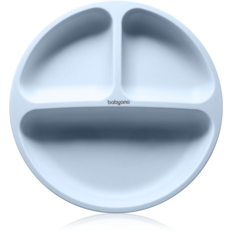 BabyOno Siilicone Plate 6m+ silikonová miska s přísavkou Blue 1 ks