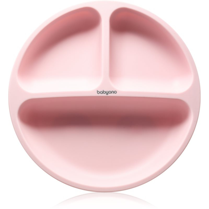 BabyOno Siilicone Plate 6m+ silikonová miska s přísavkou Pink 1 ks