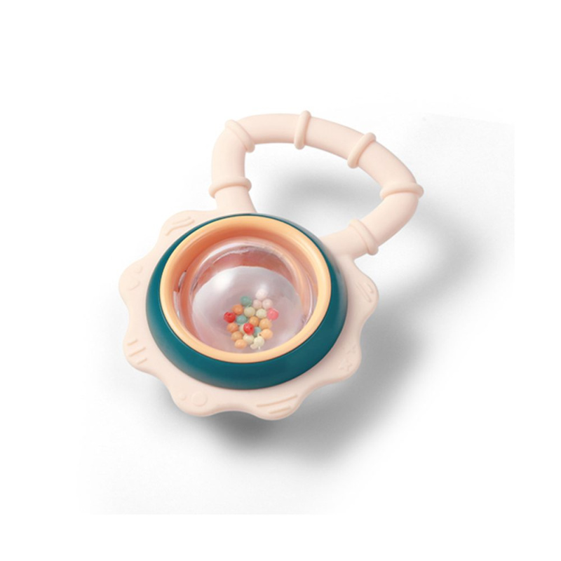 BabyOno Rattle With Teether 3m+ kousátko s chrastítkem Flower 1 ks