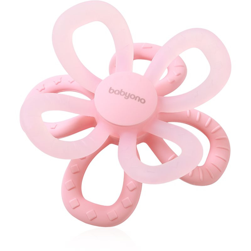BabyOno Silicone Teether Flower kousátko Pink 1 ks