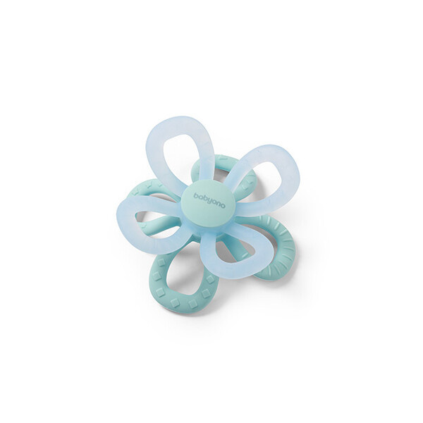 BabyOno Silicone Teether Flower kousátko Blue 1 ks