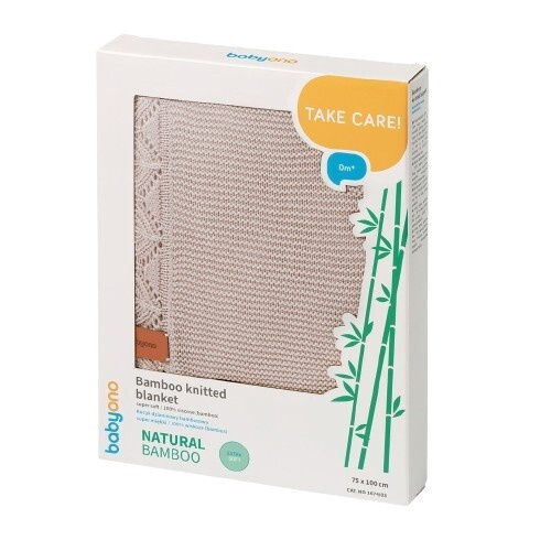 BABYONO Deka pletená bambusová 75 x 100 cm - Beige