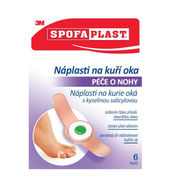3M™ SPOFAPLAST 183 Náplasti na kuří oka 70 mm x 12,5 mm 6 kusů