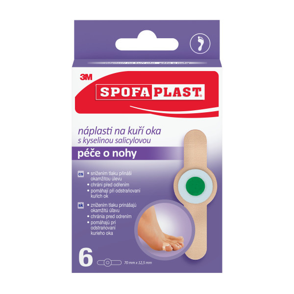 3M™ SPOFAPLAST 183 Náplasti na kuří oka 70 mm x 12,5 mm 6 kusů