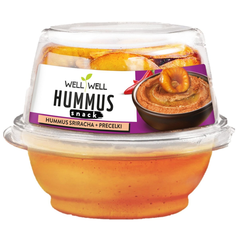 Well Well Hummus sriracha s preclíky