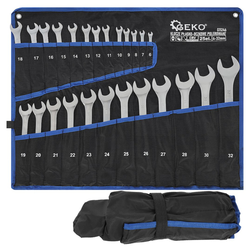 Sada klíčů očkoplochých, 25ks, 6-32mm - GEKO