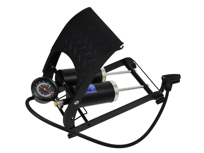 Hustilka nožní s manometrem dvoupístová, 50x120mm - GEKO